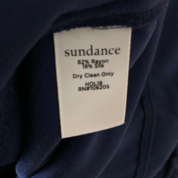 SUNDANCE Midnight Blue Shirt Dress Rayon/Silk Blend - Picture 6 of 6
